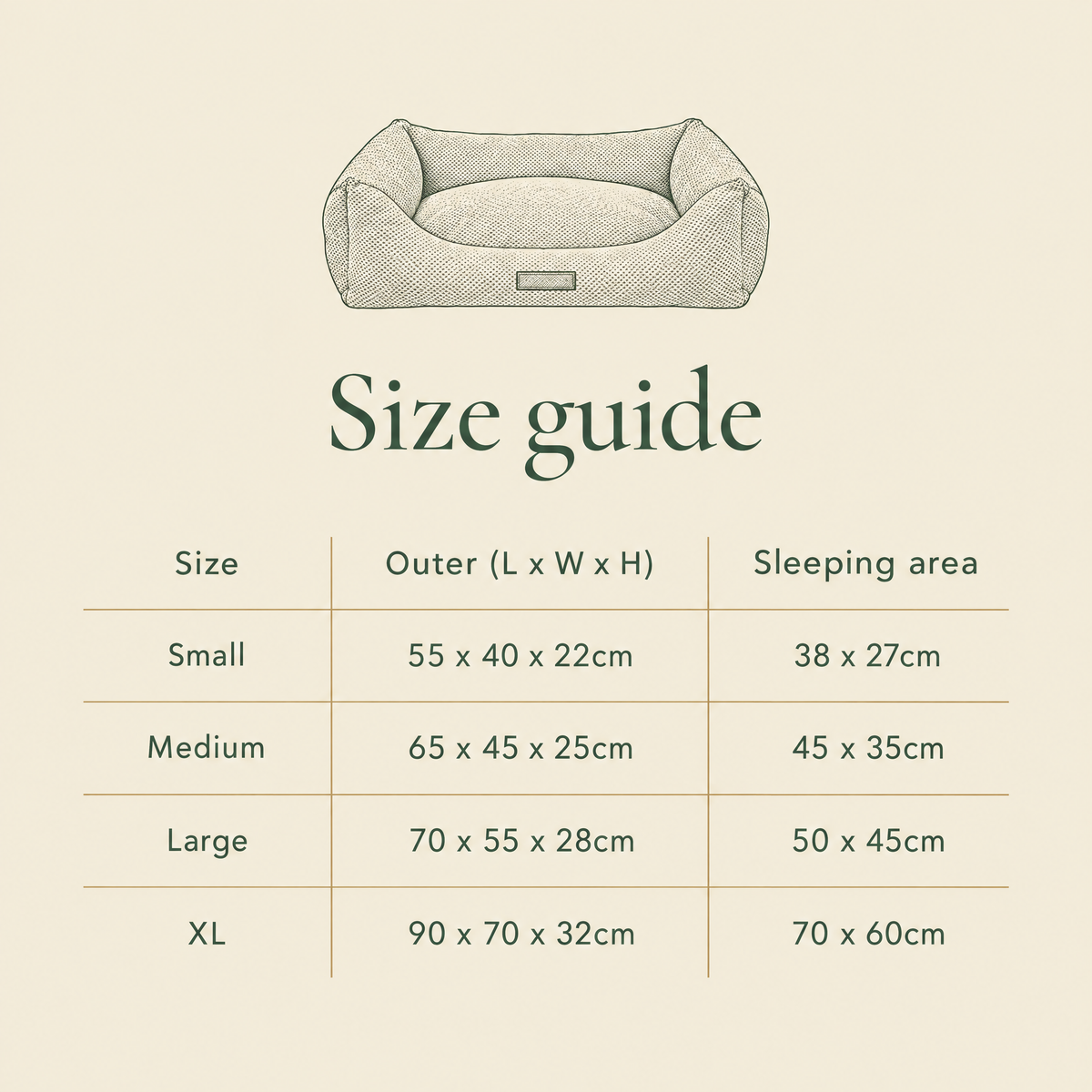 Chatsworth Memory Foam Bolster Bed size guide