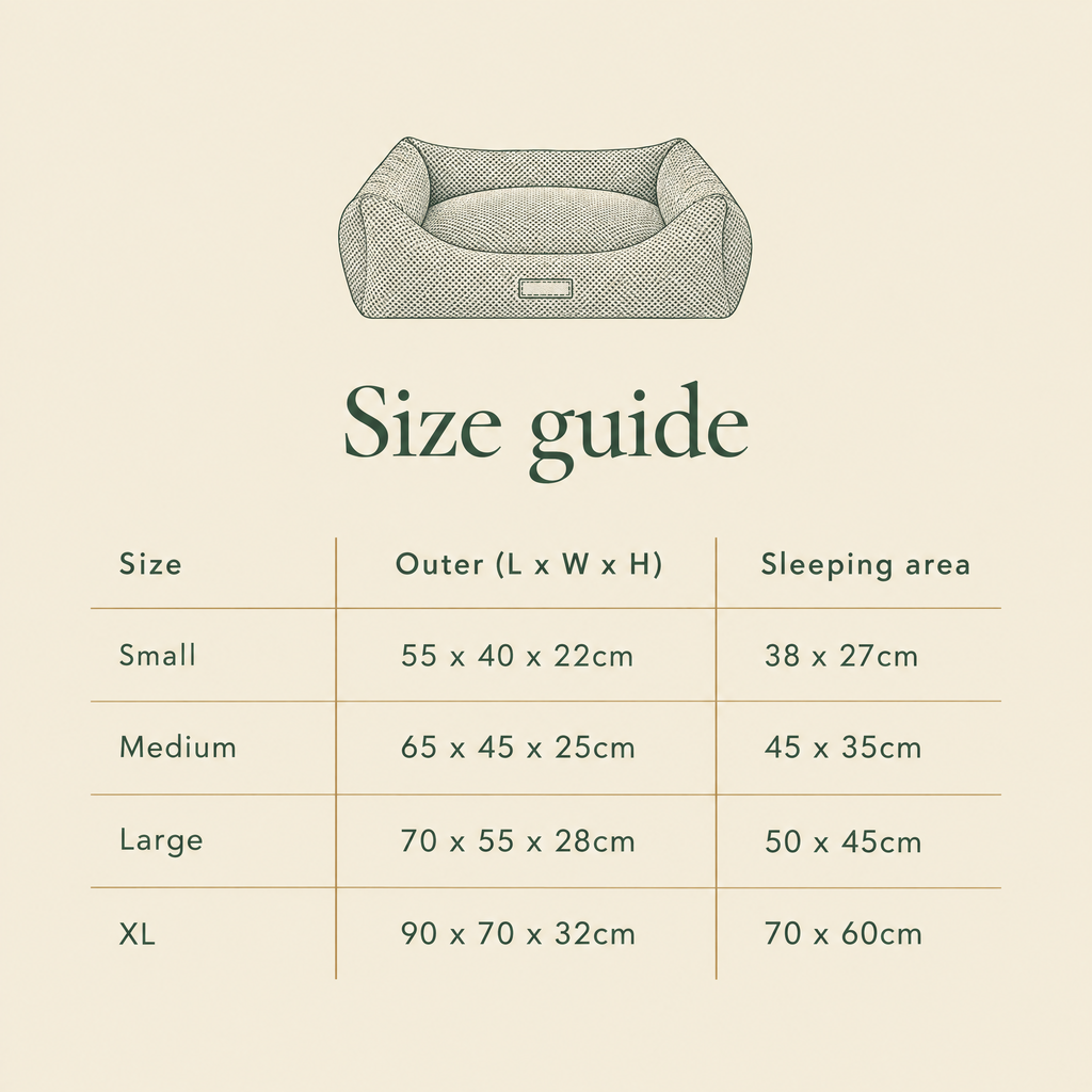 Highclere Memory Foam Bolster Bed size guide