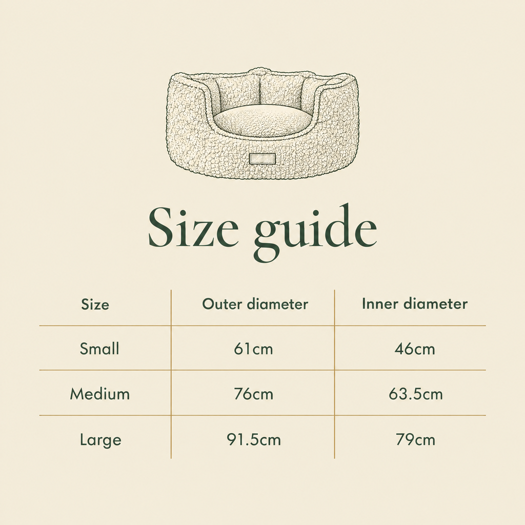 Cotswold High-Wall Boucle Bed size guide