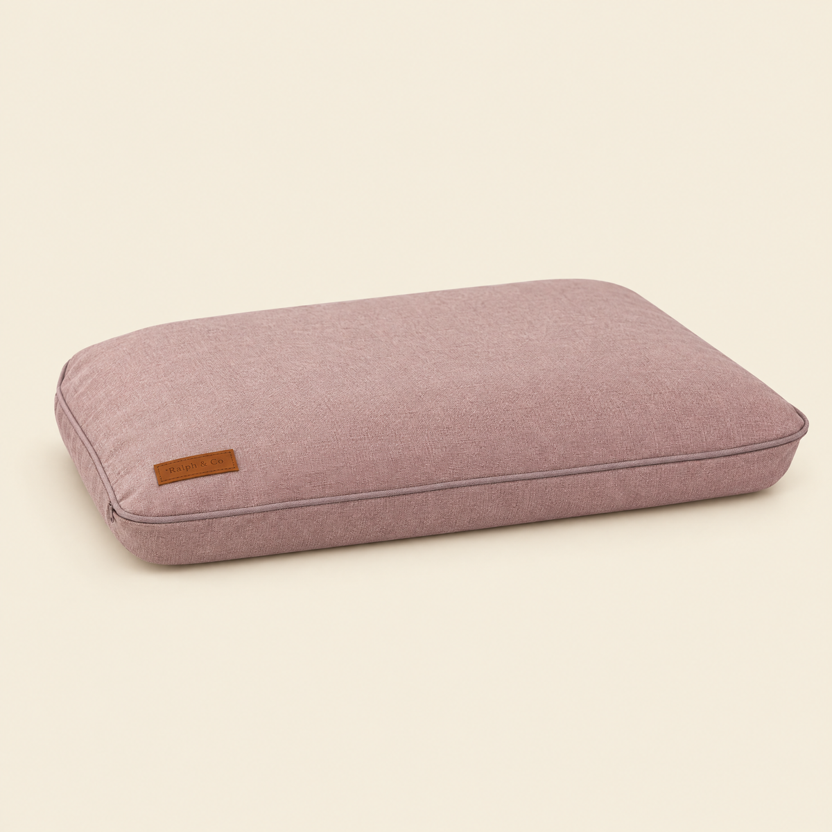 The Blush Pink Memory Foam Crate Mattress by Ralph & Co, packshot on cream