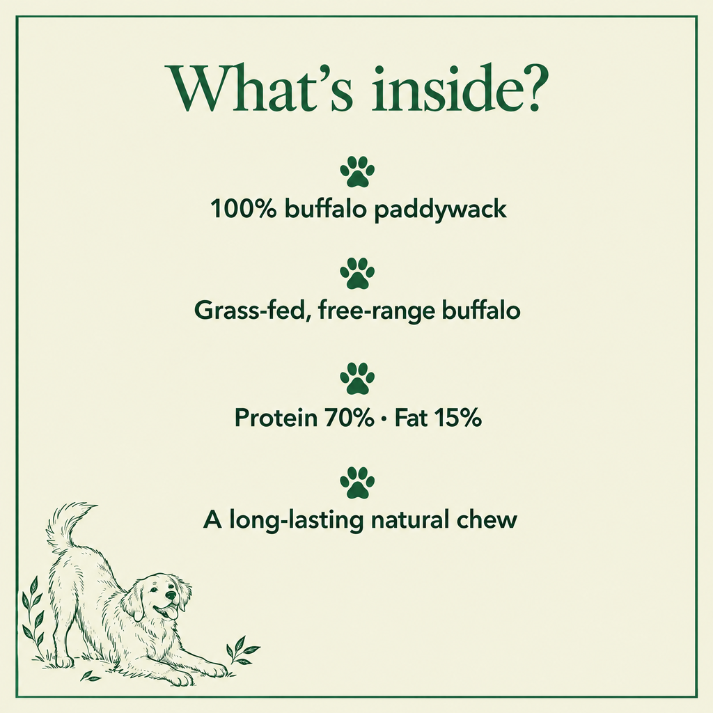What's inside Buffalo Paddywack Dog Chews by The Buffalo Co.