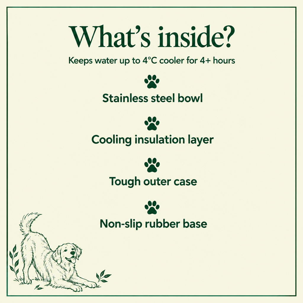 What's inside the ThermaCool Cooling Dog Bowl