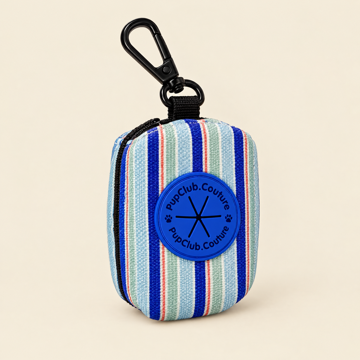 Sea Breeze Stripes poo bag holder by PupClub Couture
