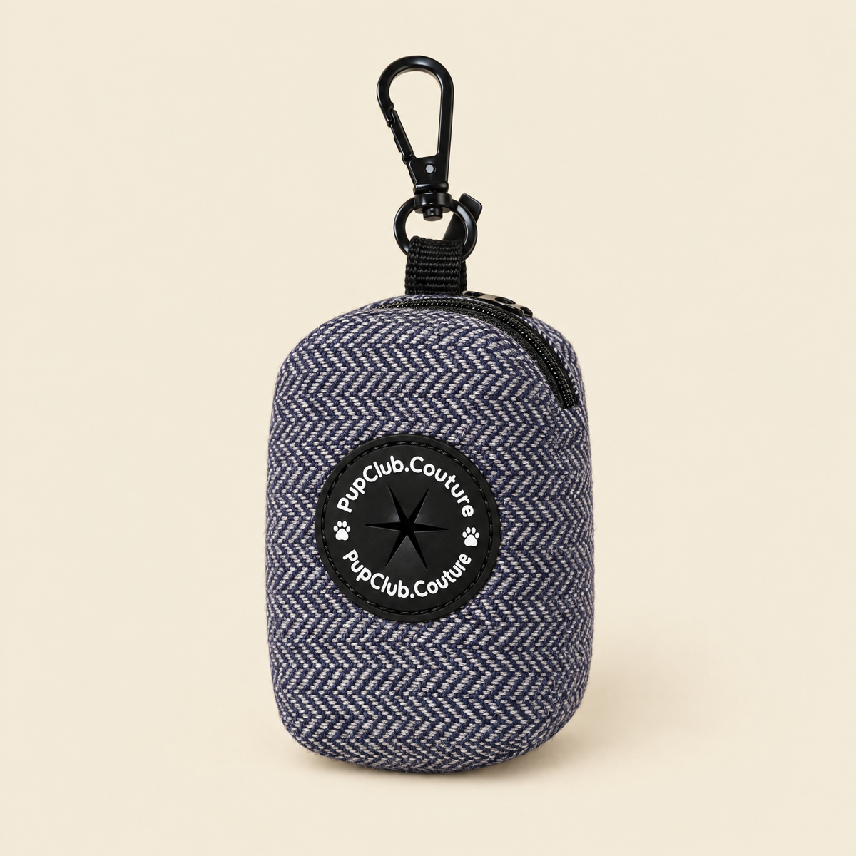 Tweed Blue poo bag holder by PupClub Couture