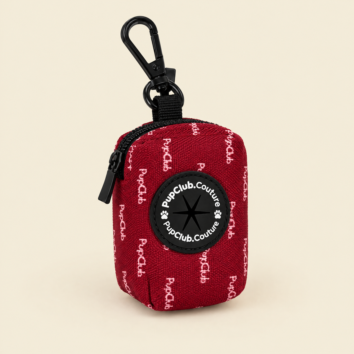 Berry Red poo bag holder by PupClub Couture