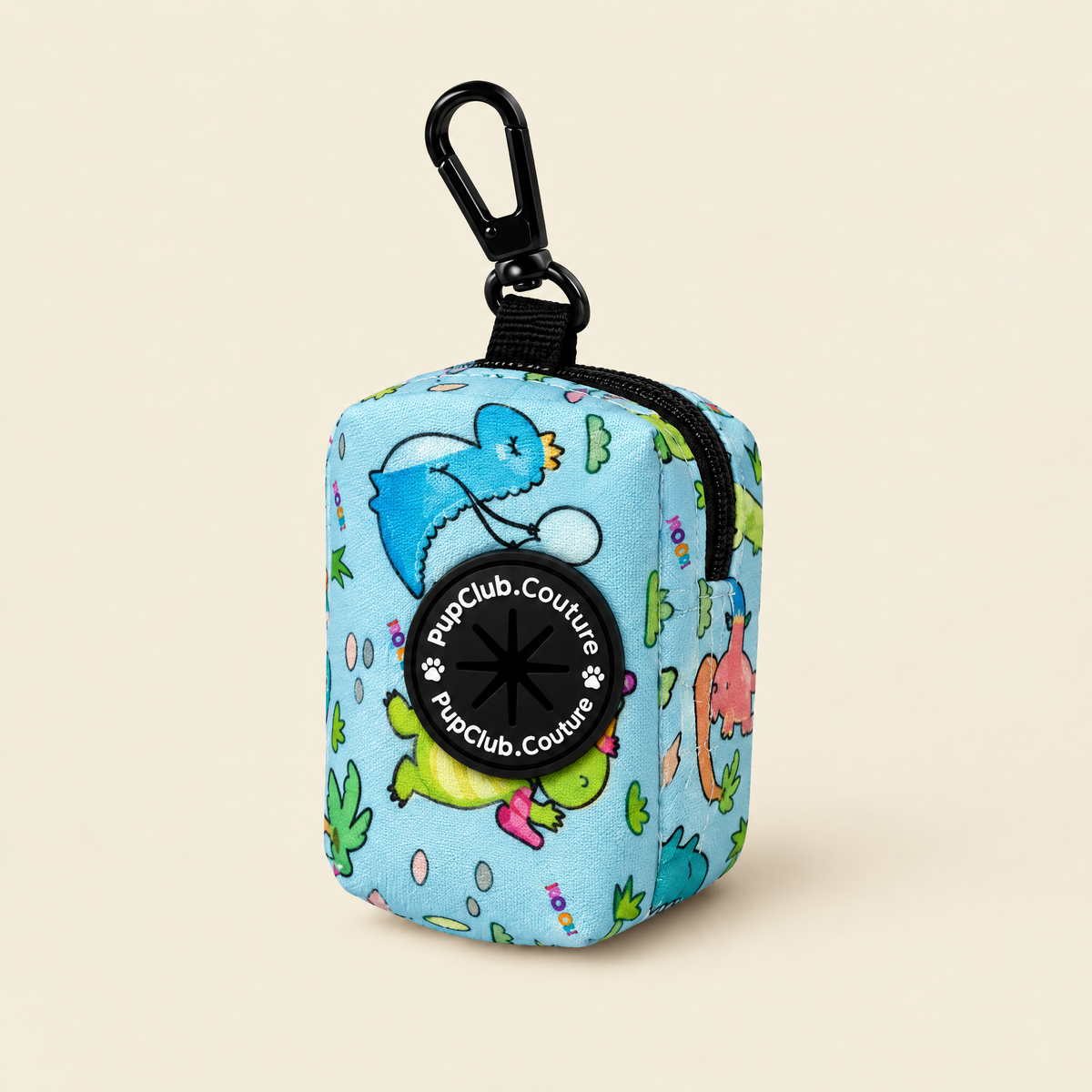 Jurassic Party poo bag holder by PupClub Couture