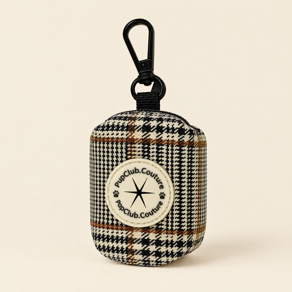 Foxbury Plaid poo bag holder by PupClub Couture