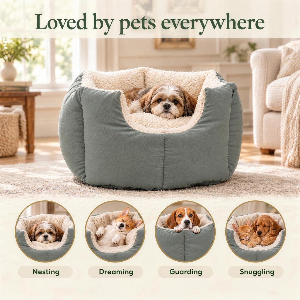 Loved by pets everywhere: the Rainfleece Fortress Bed by Hugo & Ted